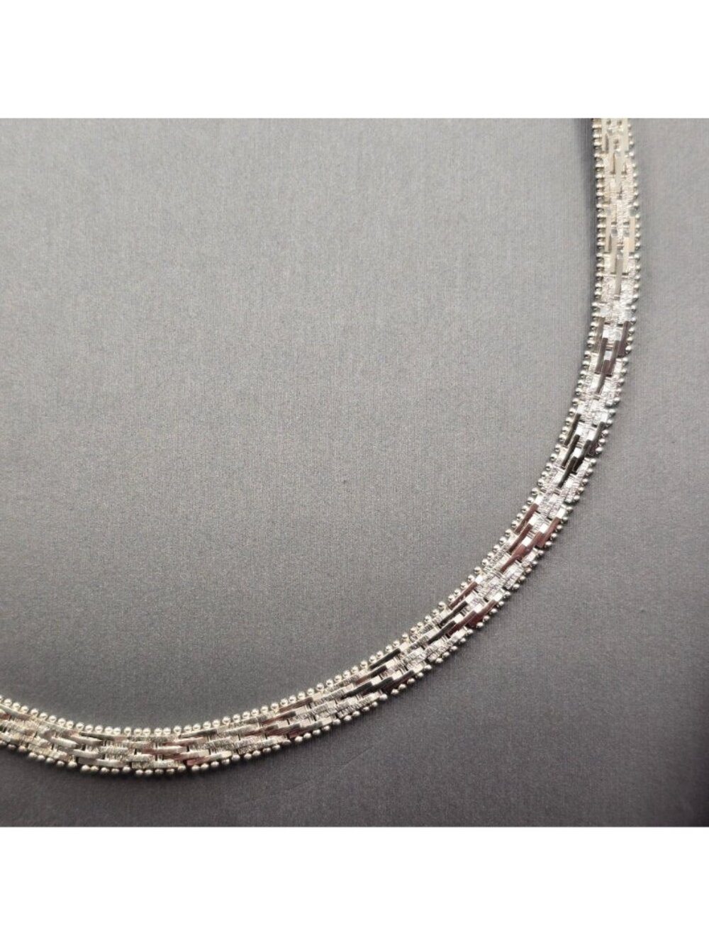 Sterling Silver Woven Link Necklace 18" 5mm Chain Signed MBC Italy 28g - Picture 2 of 12